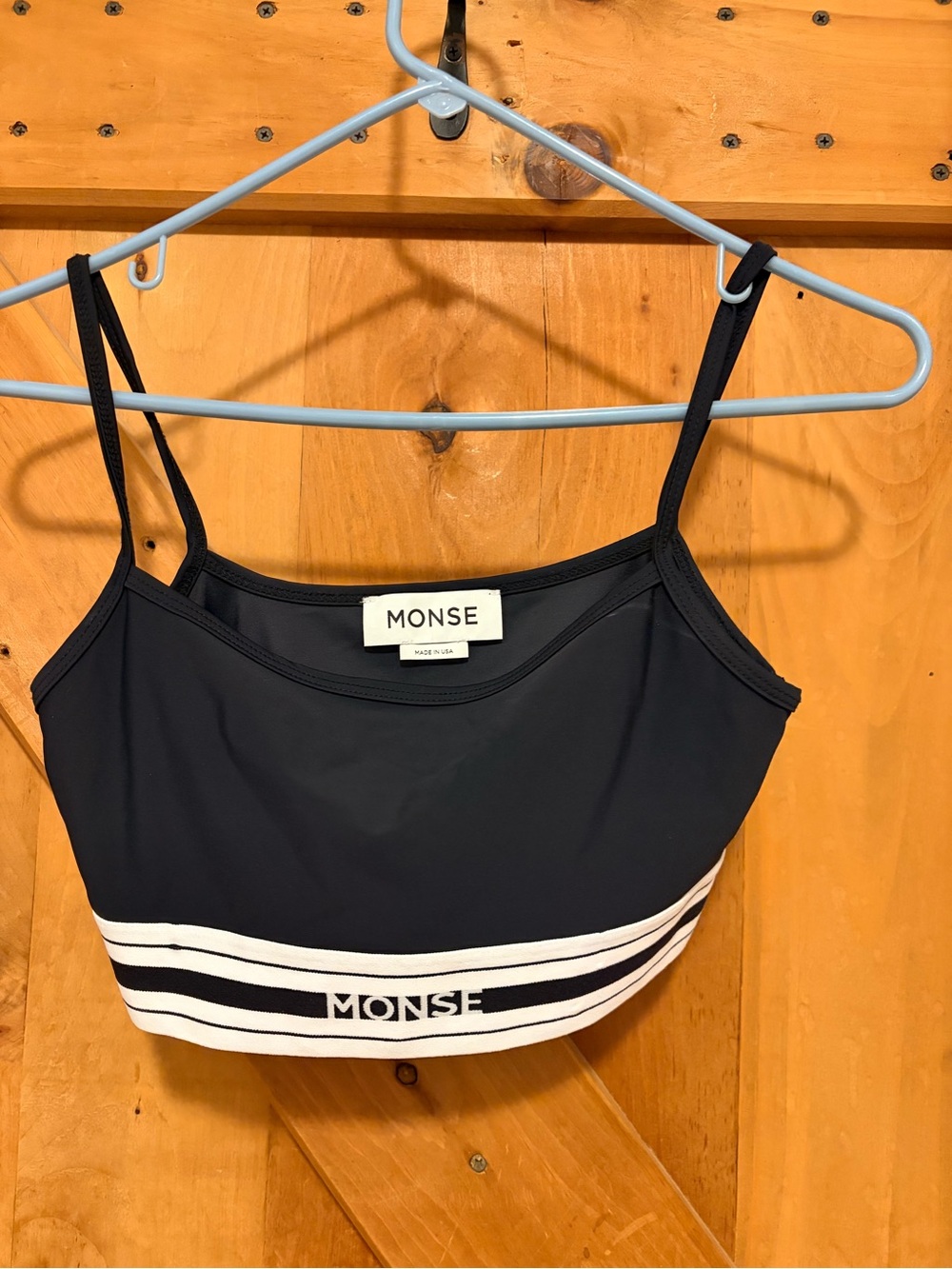 MONSE Black Top with White Branded Trim